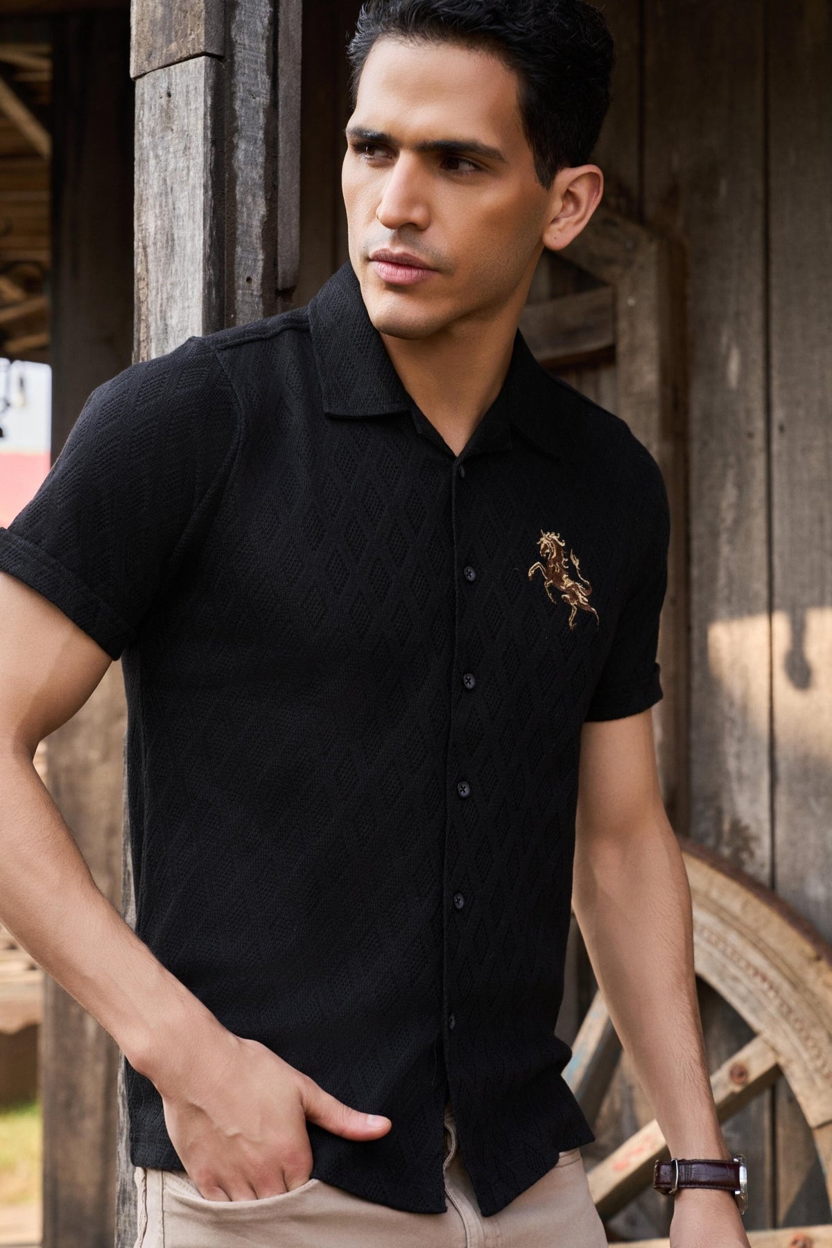 The Stallion Diamond Knit Shirt - Denaro