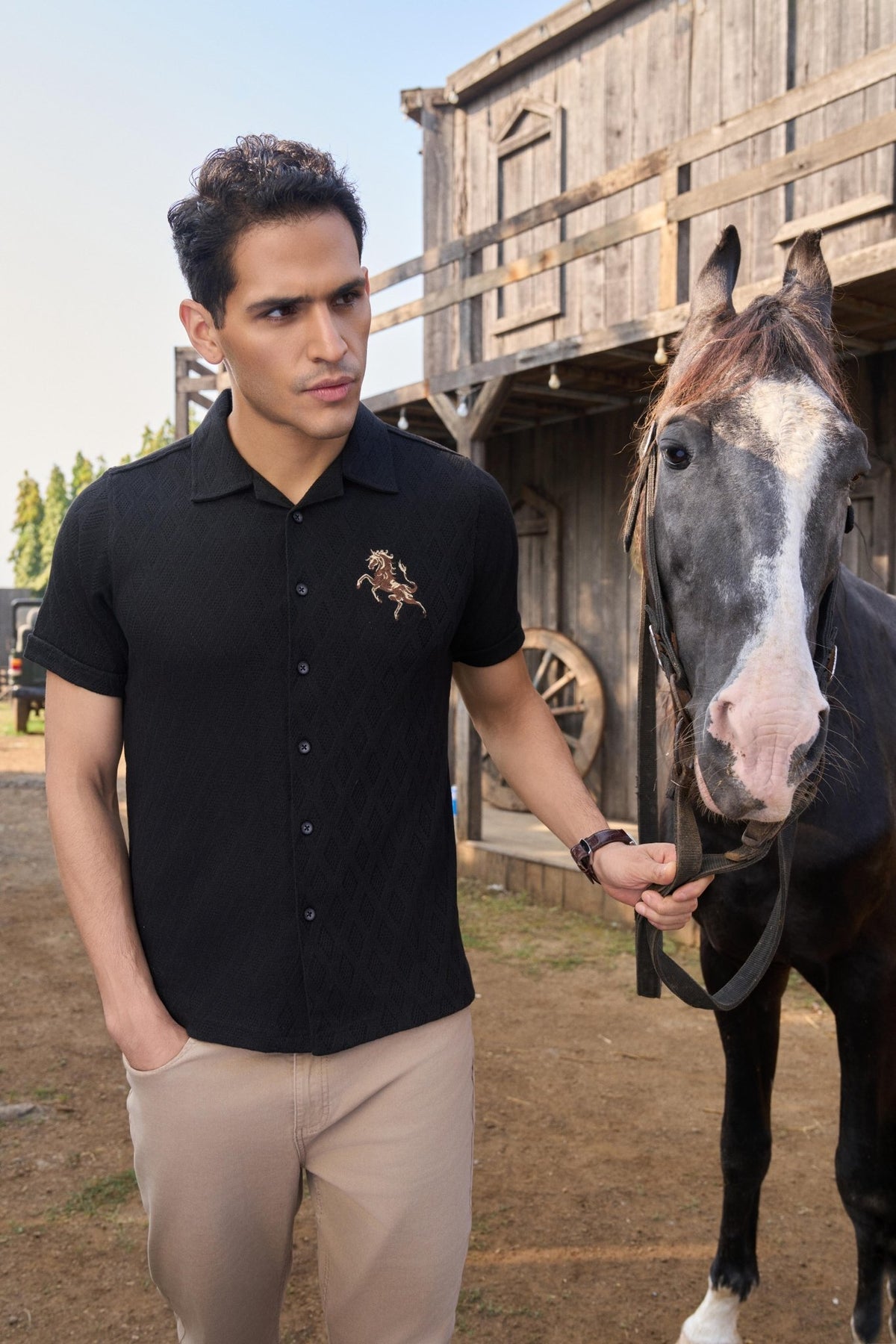 The Stallion Diamond Knit Shirt - Denaro