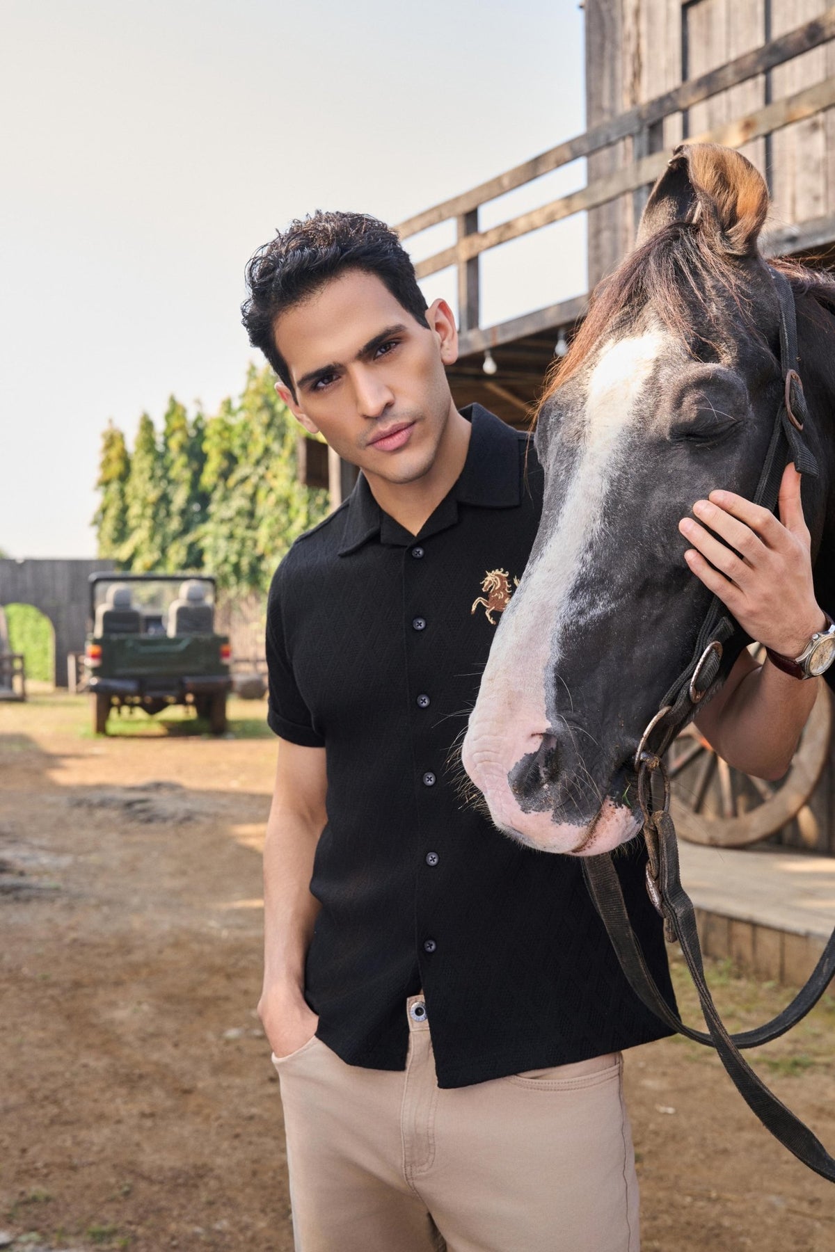The Stallion Diamond Knit Shirt - Denaro